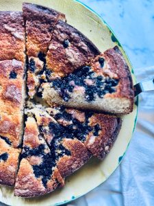 Blueberry Cornmeal Anytime Cake